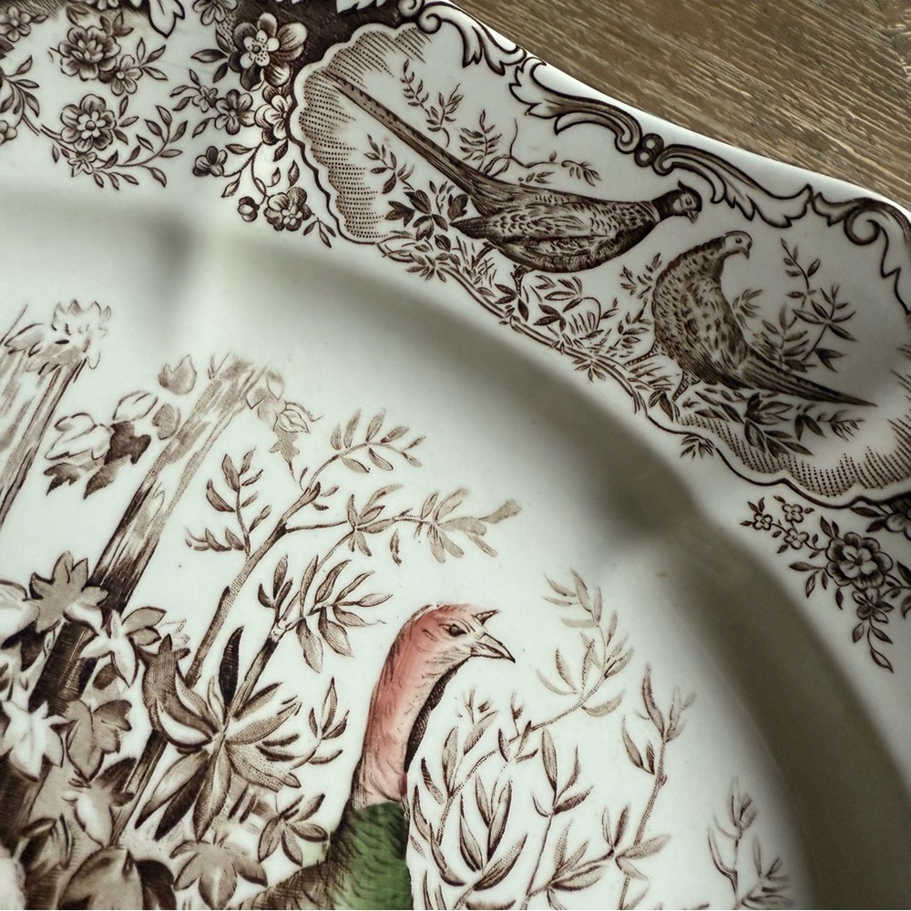 Johnson Bros. Wild Turkey Native American Windsor Ware Turkey Platter 17x14 - Picture 6 of 11